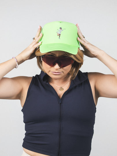*ULTRA NEW* ENTITLED STRIKE A POSE SIGNATURE TRUCKER IN NEON VODKA LIMEADE