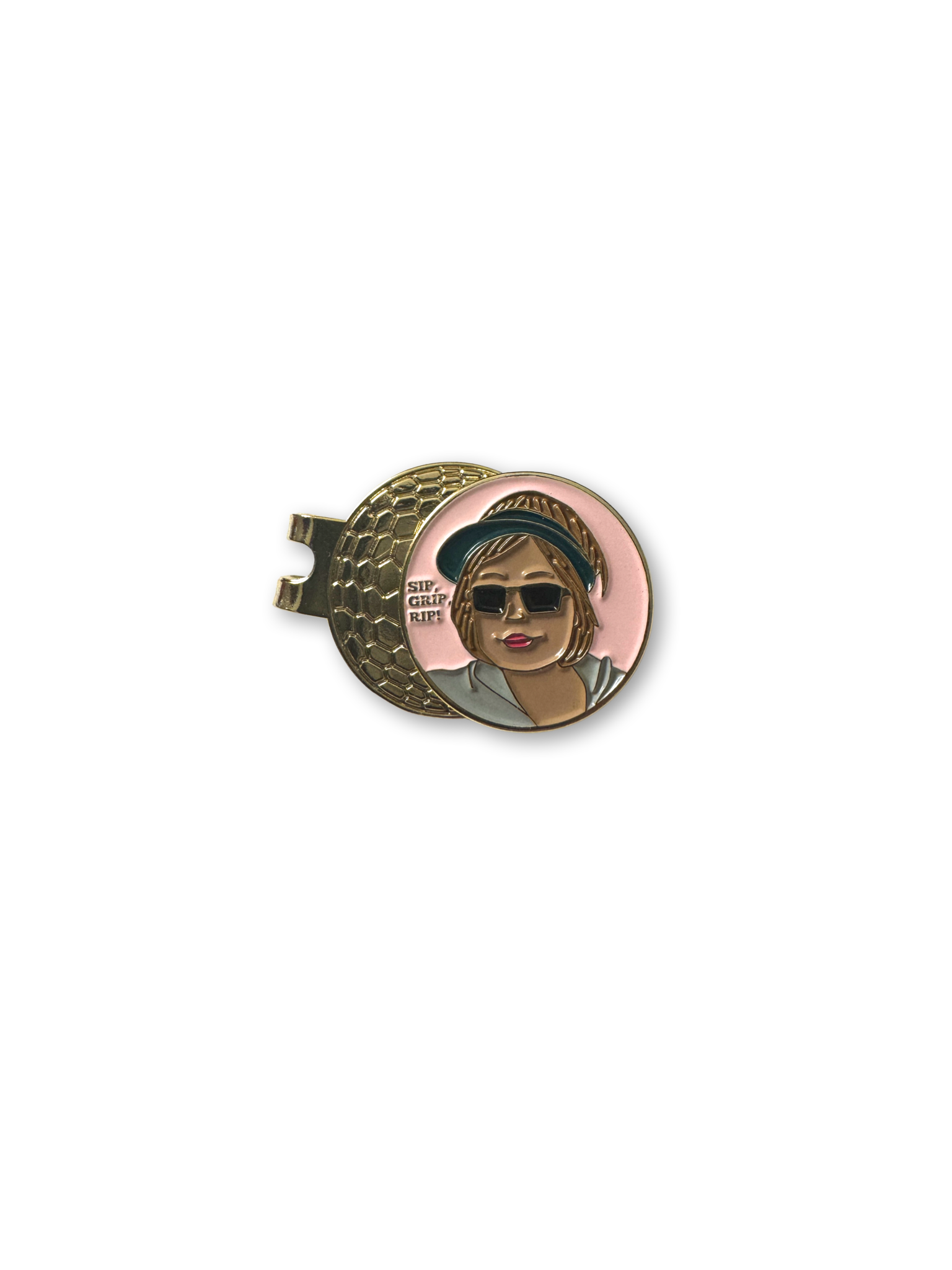 Entitled Sip, Grip, Rip Golf Marker with Clip