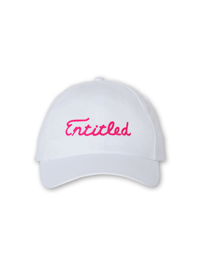 NEW! Limited Edition White Entitled Cap Embroidered in Pink Vodka Lemonade